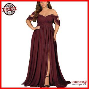 Plus Size Maxi Dress Formal Evening Gown Chiffon A-Line Wedding Guest